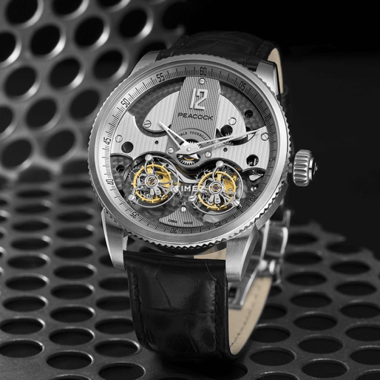 Peacock,Other 43mm,43mm,Stainless Steel,Grey,Handwound,Tourbillon,Sapphire,Crystal Glass,P531,P531-3