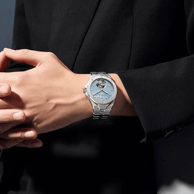 Peacock,Explore 40mm,40mm,Stainless Steel,Blue,Handwound,Tourbillon,48hours,PCG0301,PCG0301.02
