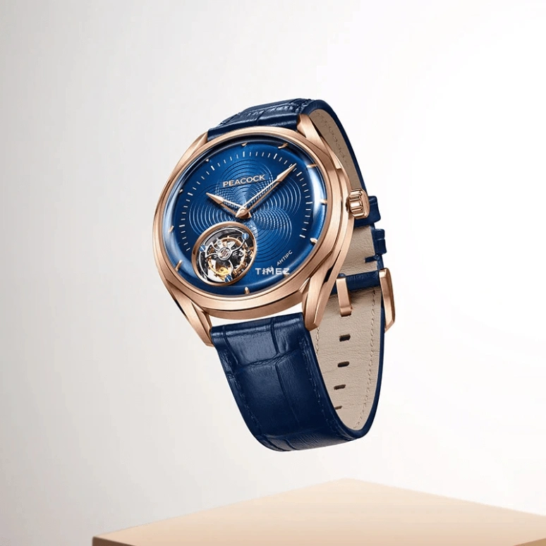 Peacock,Classic-Grandeur 43mm,43mm,Stainless Steel,Blue,Handwound,Tourbillon,48hours,PCG0101,PCG0101.01