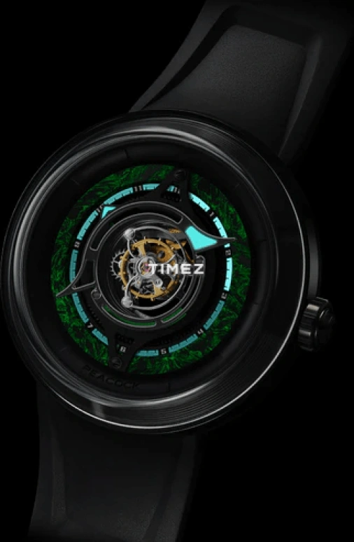Peacock,Black Hole 46mm,46mm,Stainless Steel,Black,Green,Handwound,Tourbillon,120hours,PBG0101,PBG0101.01