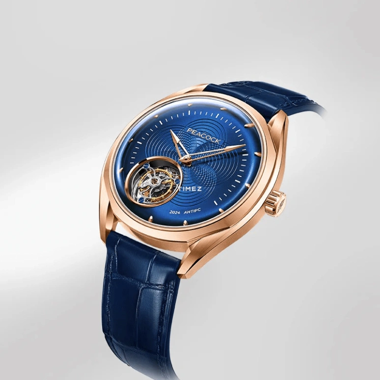 Peacock,Classic-Grandeur 43mm,43mm,Stainless Steel,Blue,Handwound,Tourbillon,48hours,PCG0101,PCG0101.01