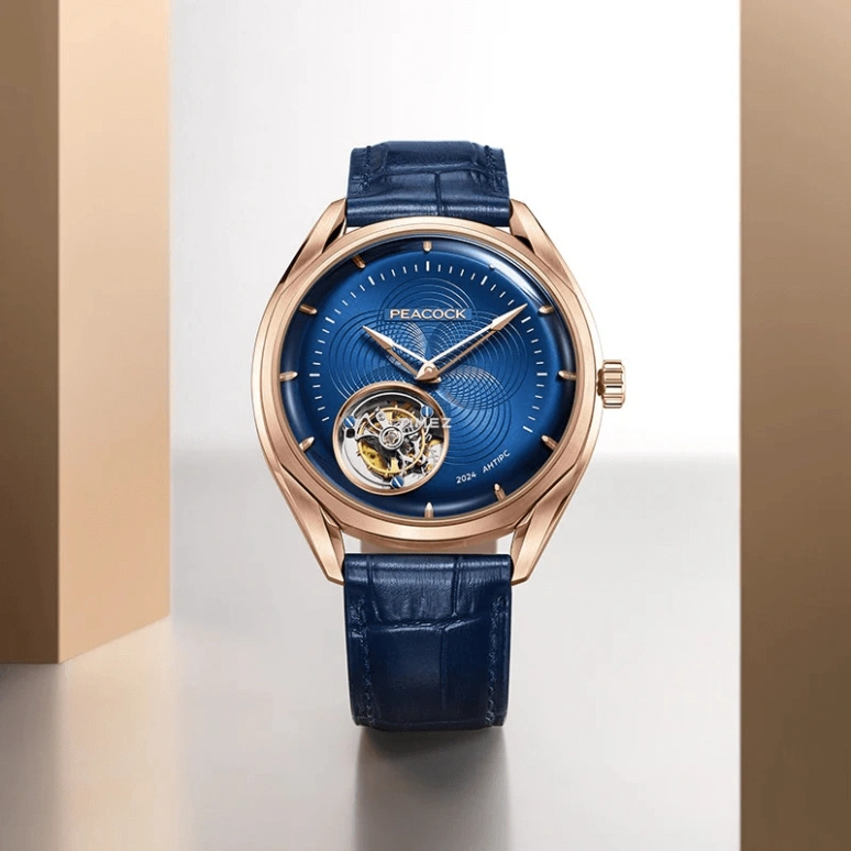 Peacock,Classic-Grandeur 43mm,43mm,Stainless Steel,Blue,Handwound,Tourbillon,48hours,PCG0101,PCG0101.01