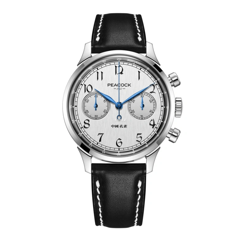 Peacock,Perfection Classic 38.50mm,38.50mm,Stainless Steel,Silver,Handwound,Chronograph,38hours,PCG0201,PCG0201.01