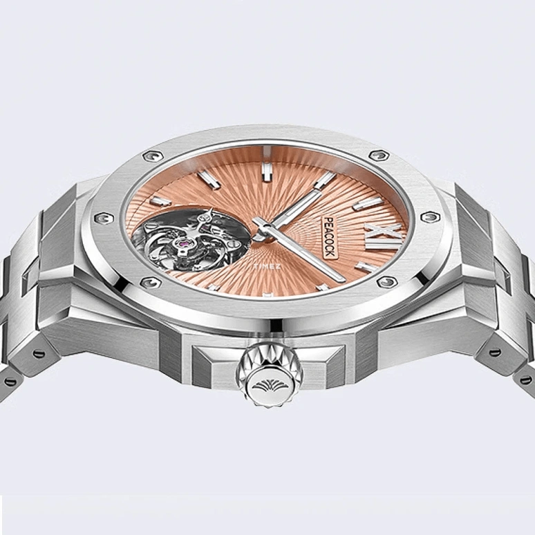 Peacock,Explore 40mm,40mm,Stainless Steel,Salmon,Handwound,Tourbillon,48hours,PCG0301,PCG0301.03