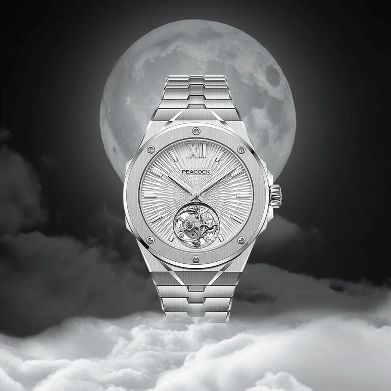 Peacock,Explore 40mm,40mm,Stainless Steel,Silver White,Handwound,Tourbillon,48hours,PCG0301,PCG0301.01