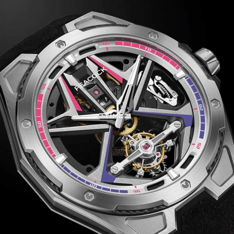 Peacock,Top Racing 45mm,45mm,Stainless Steel,Silver,Handwound,Tourbillon,45hours,PAG0103,PAG0103.01