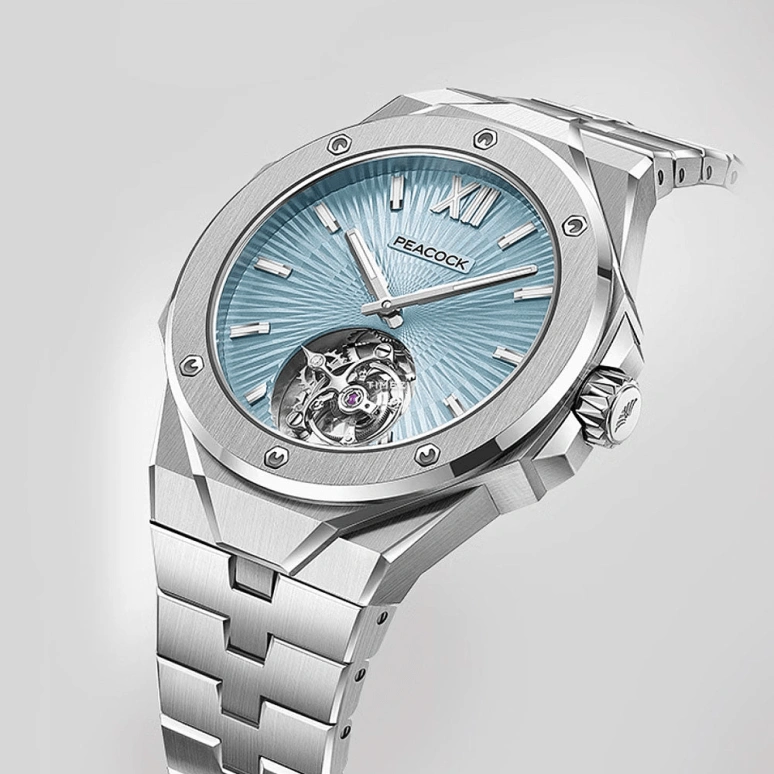 Peacock,Explore 40mm,40mm,Stainless Steel,Blue,Handwound,Tourbillon,48hours,PCG0301,PCG0301.02