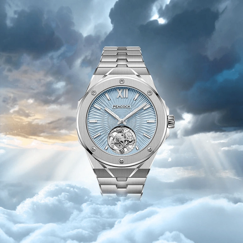 Peacock,Explore 40mm,40mm,Stainless Steel,Blue,Handwound,Tourbillon,48hours,PCG0301,PCG0301.02