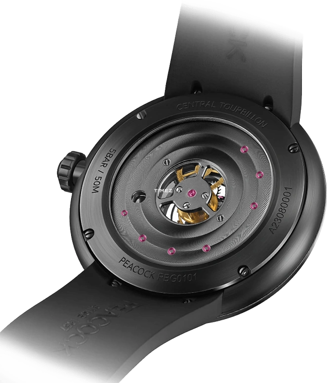 Peacock,Black Hole 46mm,46mm,Stainless Steel,Green,Black,Handwound,Tourbillon,120hours,PBG0101,PBG0101.03