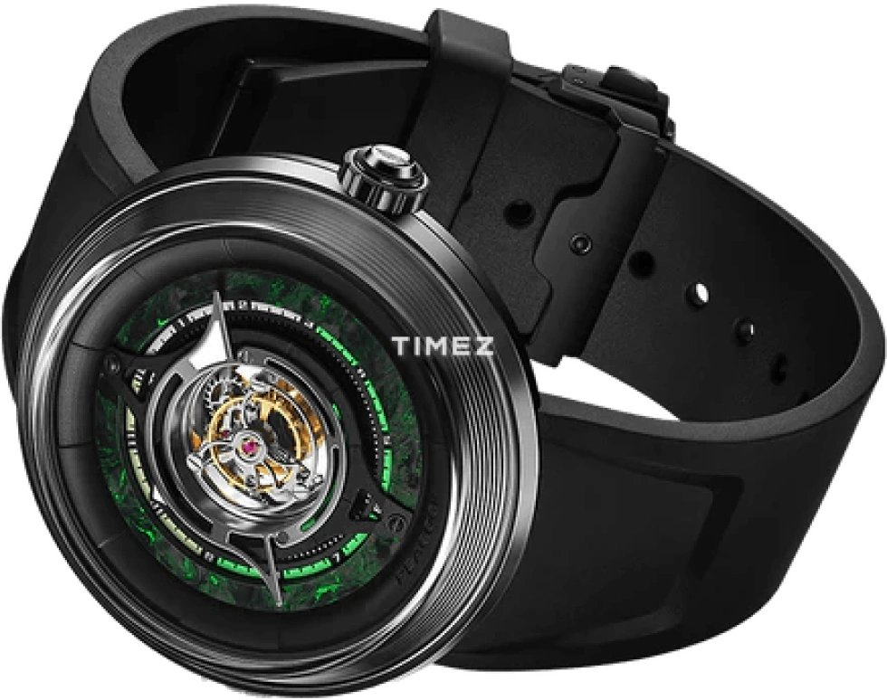 Peacock,Black Hole 46mm,46mm,Stainless Steel,Black,Green,Handwound,Tourbillon,120hours,PBG0101,PBG0101.01