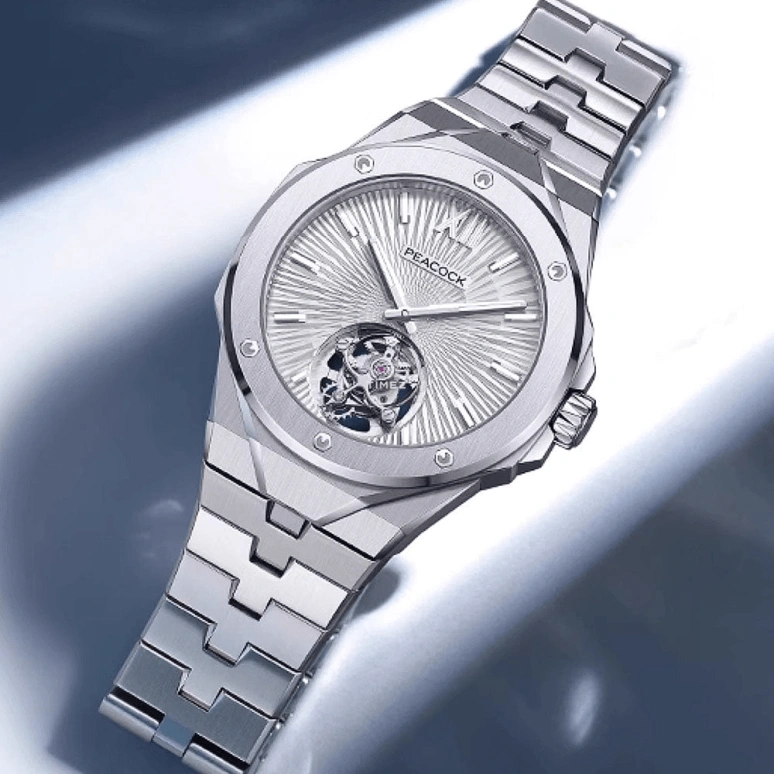 Peacock,Explore 40mm,40mm,Stainless Steel,Silver White,Handwound,Tourbillon,48hours,PCG0301,PCG0301.01