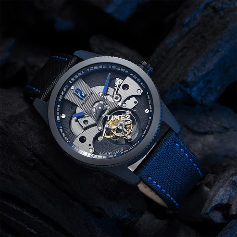 Peacock,Treasured 43.50mm,43.50mm,Stainless Steel,Carbon,Black,Handwound,Tourbillon,42hours,P501,P501-4