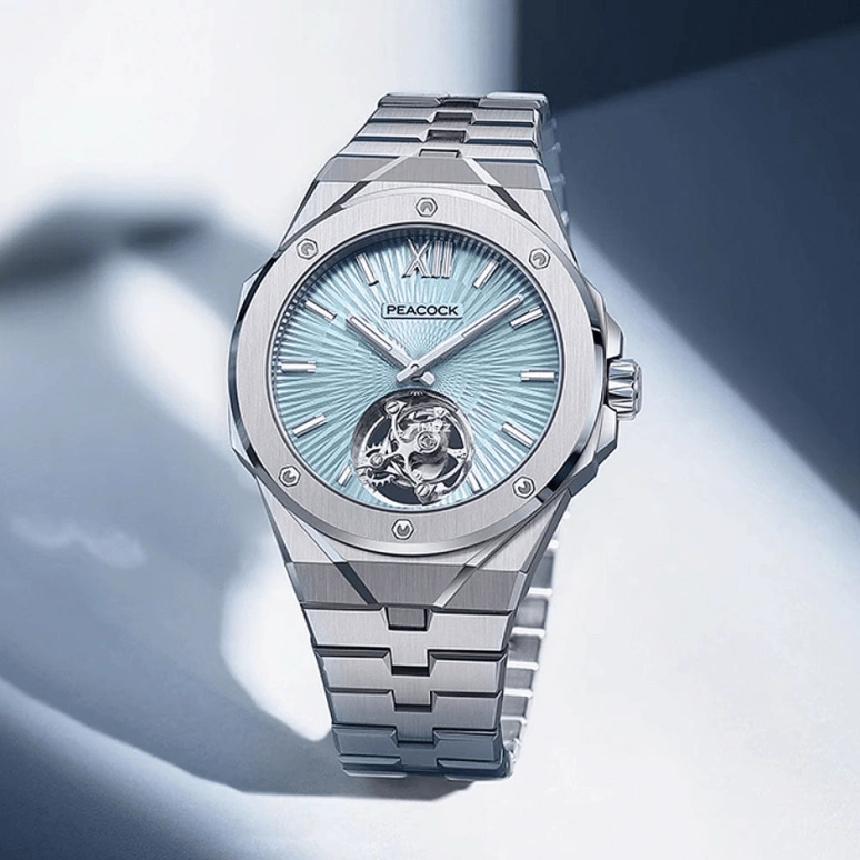 Peacock,Explore 40mm,40mm,Stainless Steel,Blue,Handwound,Tourbillon,48hours,PCG0301,PCG0301.02