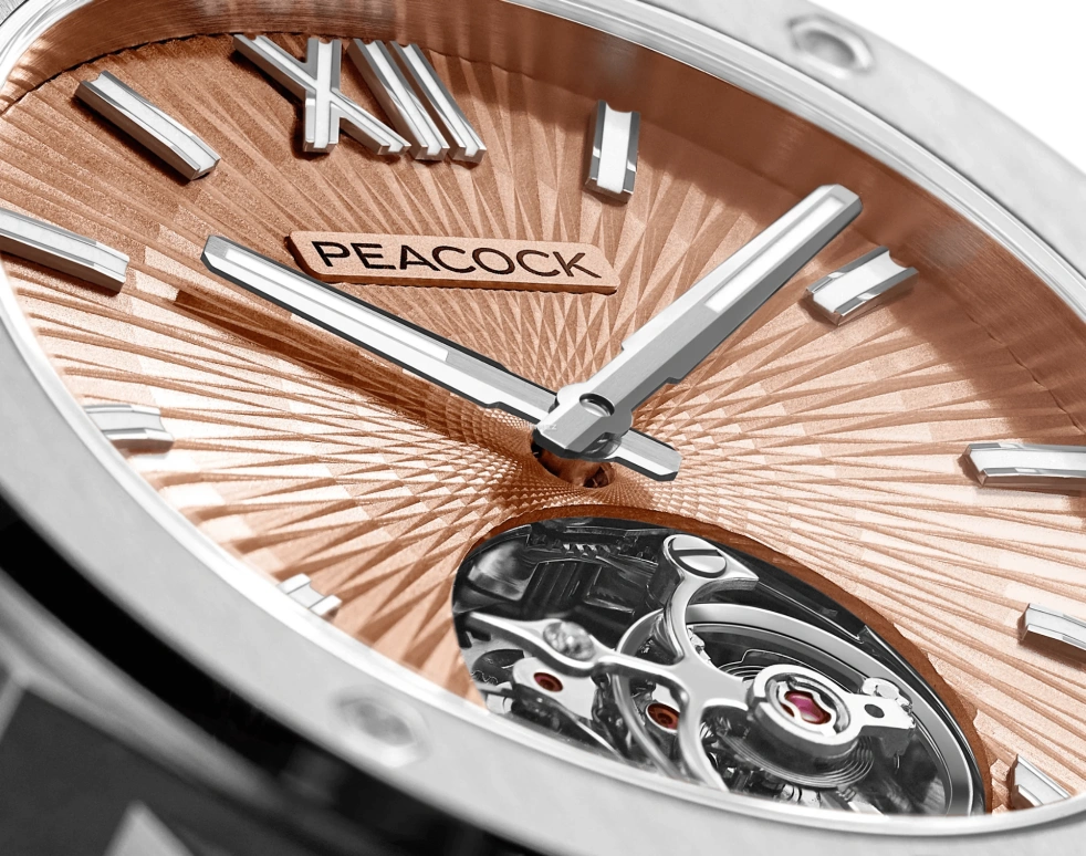 Peacock,Explore 40mm,40mm,Stainless Steel,Salmon,Handwound,Tourbillon,48hours,PCG0301,PCG0301.03