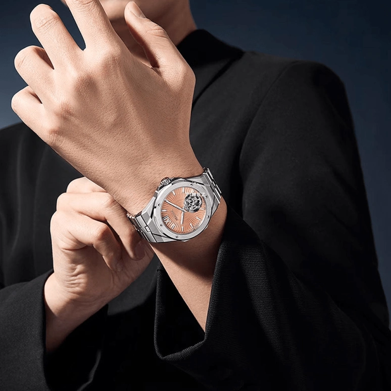 Peacock,Explore 40mm,40mm,Stainless Steel,Salmon,Handwound,Tourbillon,48hours,PCG0301,PCG0301.03