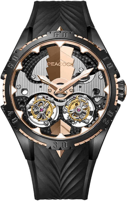 Peacock,Extraordinary 45.50mm,45.50mm,Stainless Steel,Rose Gold,Rose Gold,Grey,Handwound,Tourbillon,45hours,PAG0101