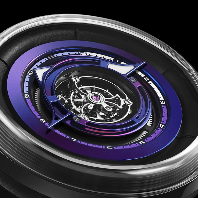 Peacock,Black Hole 43.50mm,43.50mm,Titanium,Dual,Black,Purple,Handwound,Tourbillon,120hours,PBG00201,PBG00201.02
