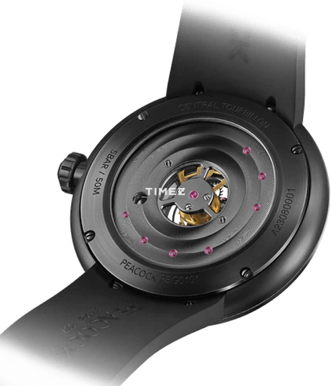 Peacock,Black Hole 46mm,46mm,Stainless Steel,Black,Green,Handwound,Tourbillon,120hours,PBG0101,PBG0101.01