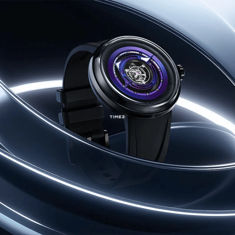 Peacock,Black Hole 43.50mm,43.50mm,Titanium,Dual,Black,Purple,Handwound,Tourbillon,120hours,PBG00201,PBG00201.02