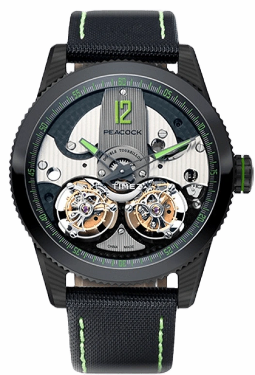Peacock,Other 45mm,45mm,Carbon,Skeleton,Handwound,Tourbillon,Sapphire,Crystal Glass,P531,P531-4-01