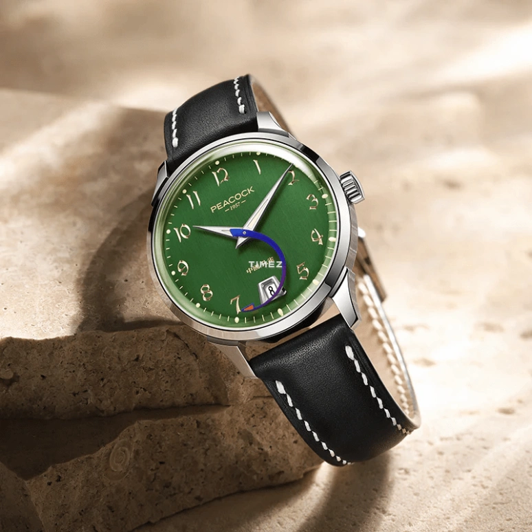 Peacock,Treasured 38.50mm,38.50mm,Stainless Steel,Green,Automatic,Day,38hours,PCG0202,PCG0202.04