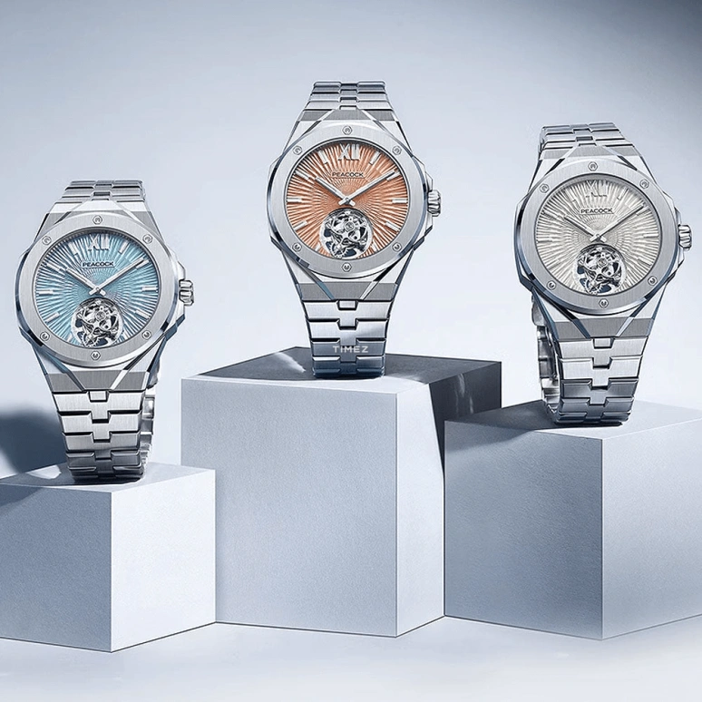 Peacock,Explore 40mm,40mm,Stainless Steel,Silver White,Handwound,Tourbillon,48hours,PCG0301,PCG0301.01