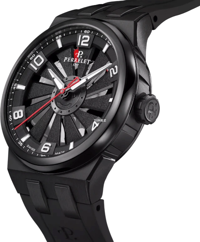 Perrelet,Turbine 41mm,41mm,Titanium,Black,Automatic,42hours,In-house Caliber,A4071,A4071/3