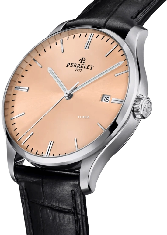 Perrelet,Weekend 39mm,39mm,Stainless Steel,Salmon,Automatic,Day,42hours,A1300,A1300/G