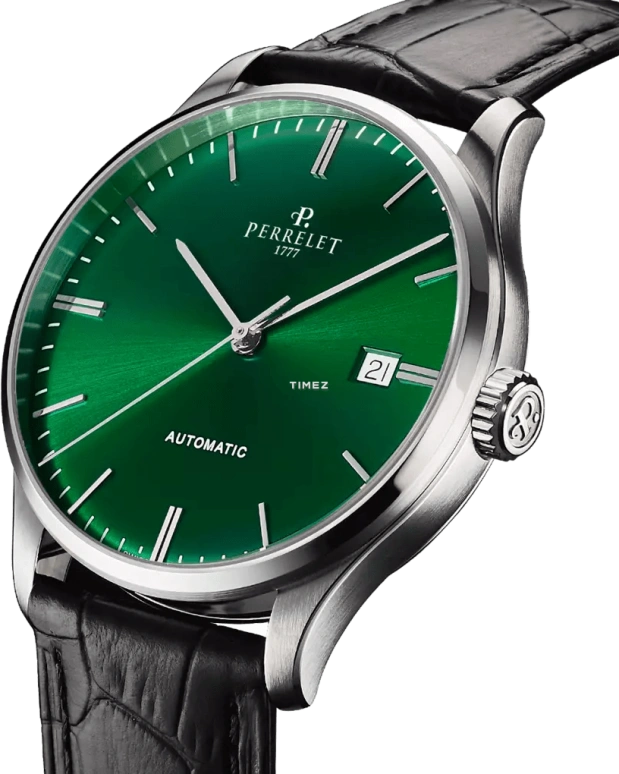 Perrelet,Weekend 39mm,39mm,Stainless Steel,Green,Automatic,Day,42hours,A1300,A1300/A