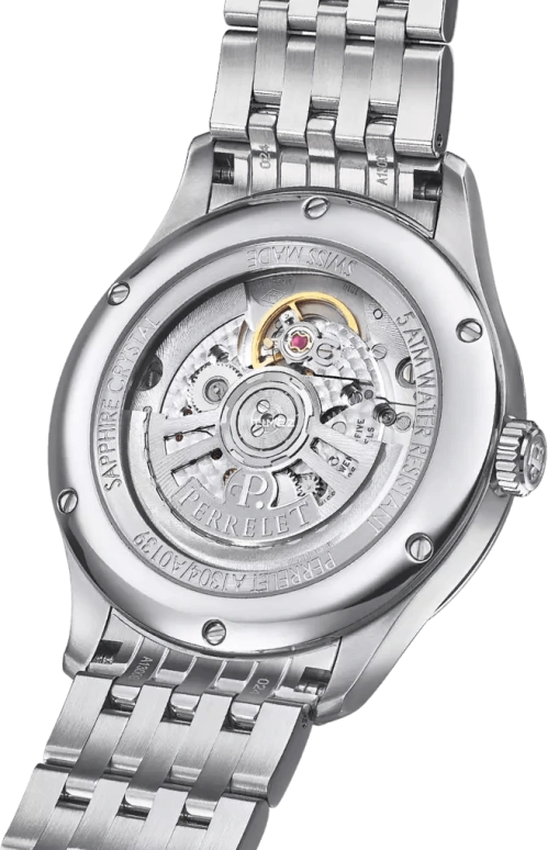 Perrelet,Weekend 39mm,39mm,Stainless Steel,Ice Blue,Automatic,Day,Dule Time,GMT,A1304,A1304/9