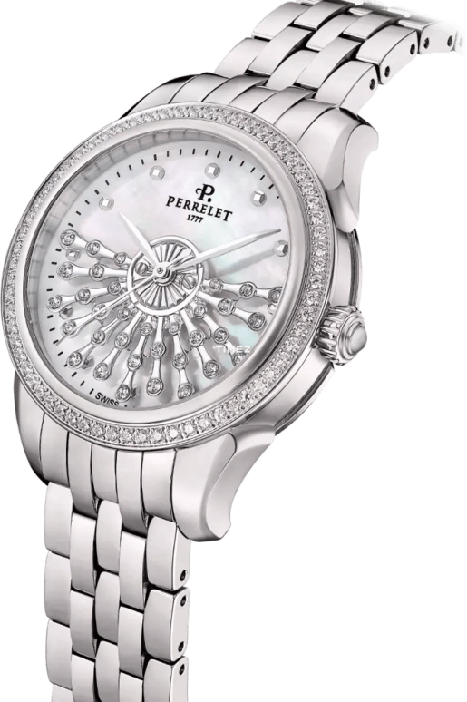Perrelet,Joséphine 36.50mm,36.50mm,Titanium,White,Automatic,42hours,In-house Caliber,A2072,A2072/A