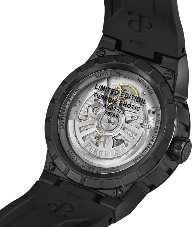 Perrelet,Turbine 41mm,41mm,Titanium,Black,Automatic,42hours,In-house Caliber,A4071,A4071/2