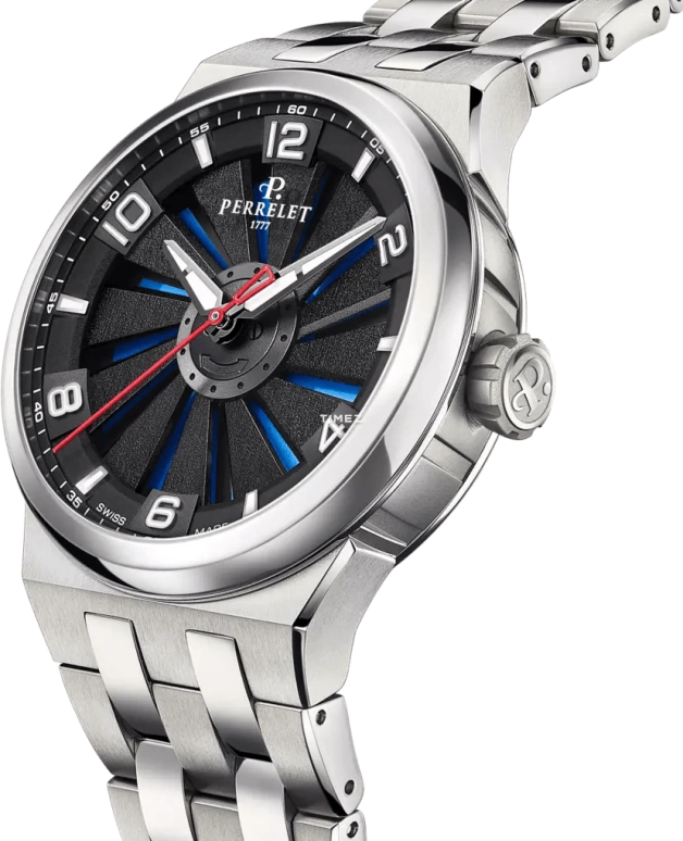 Perrelet,Turbine 41mm,41mm,Titanium,Black,Blue,Automatic,42hours,In-house Caliber,A4066,A4066/2