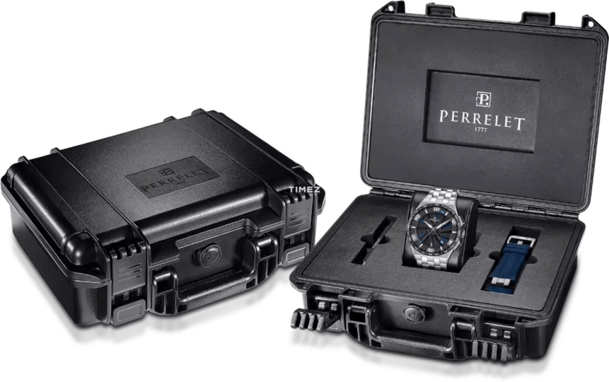 Perrelet,Turbine 42mm,42mm,Titanium,Black,Blue,Automatic,Chronograph,Day,A4072,A4072/1