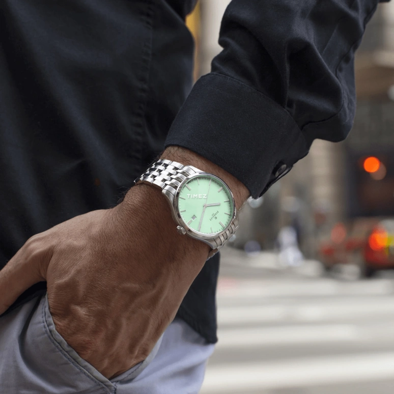 Perrelet,Weekend 39mm,39mm,Stainless Steel,Green,Automatic,Day,42hours,A1300,A1300/D
