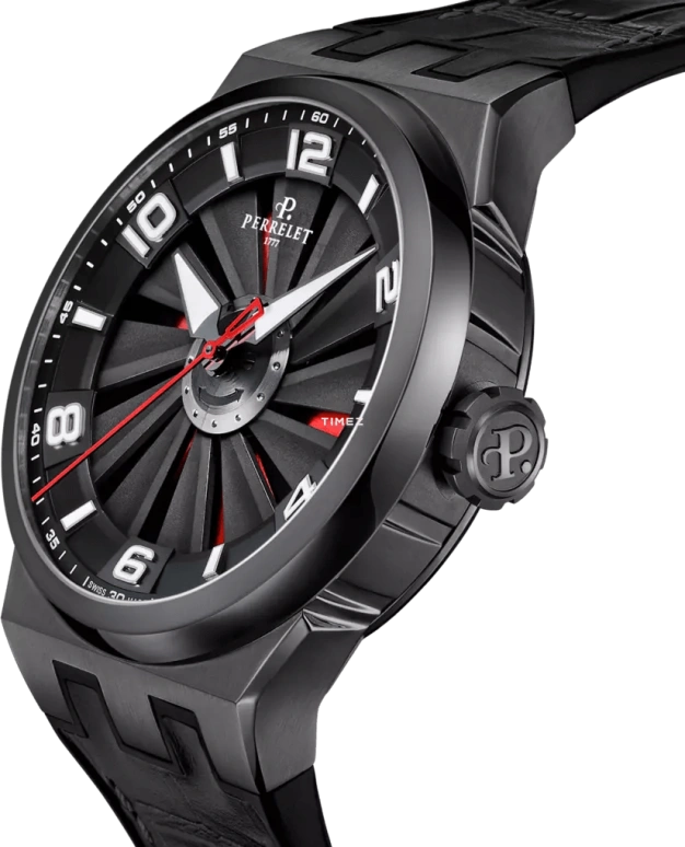 Perrelet,Turbine 44.50mm,44.50mm,Stainless Steel,Black,Red,Automatic,42hours,In-house Caliber,A4063,A4063/A
