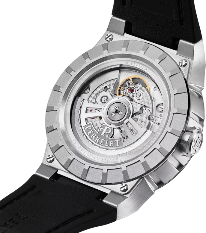 Perrelet,Turbine 44.50mm,44.50mm,Stainless Steel,Black,Automatic,42hours,In-house Caliber,A4062,A4062/S3