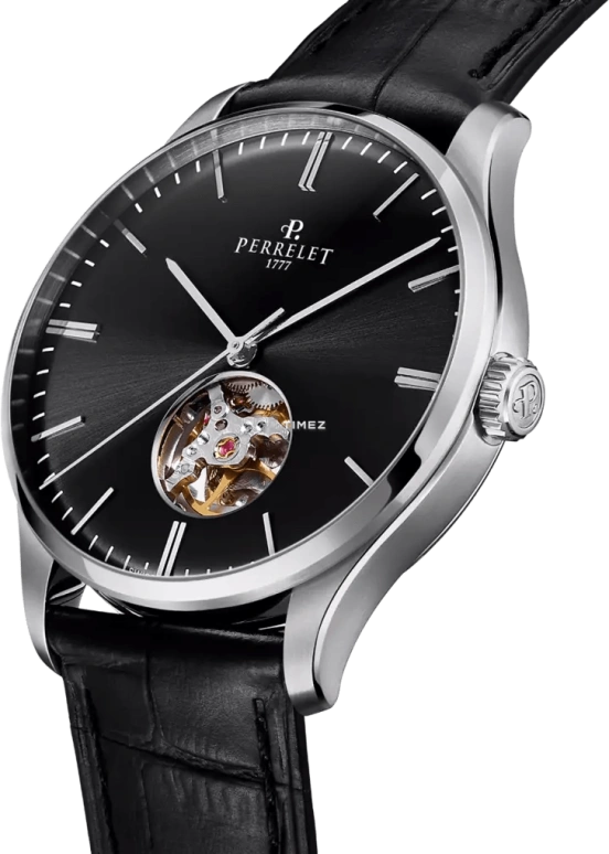 Perrelet,Weekend 39mm,39mm,Stainless Steel,Black,Automatic,42hours,In-house Caliber,A1302,A1302/5