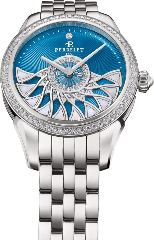 Perrelet,Cleopatra 36.50mm,36.50mm,Titanium,Blue,Automatic,42hours,In-house Caliber,A2072,A2072/2