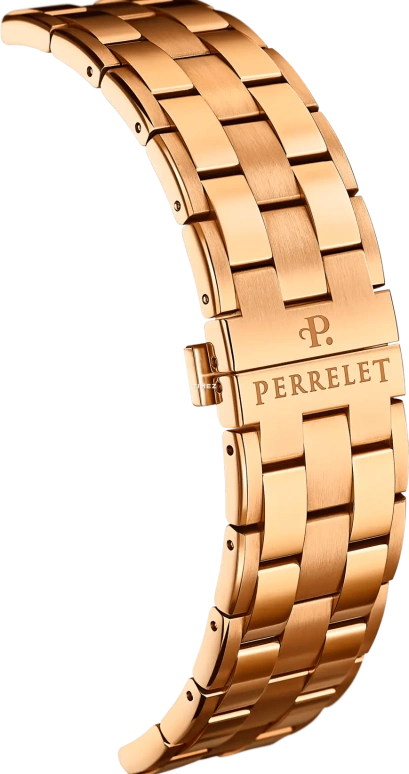 Perrelet,Turbine 44.50mm,44.50mm,Stainless Steel,Black,Rose Gold,Automatic,42hours,In-house Caliber,A4064,A4064/1