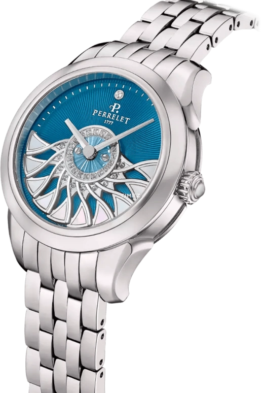 Perrelet,Cleopatra 36.50mm,36.50mm,Titanium,Blue,Automatic,42hours,In-house Caliber,A2071,A2071/2