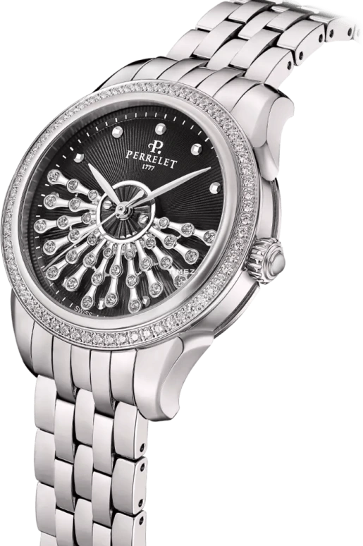 Perrelet,Joséphine 36.50mm,36.50mm,Titanium,Black,Automatic,42hours,In-house Caliber,A2072,A2072/E