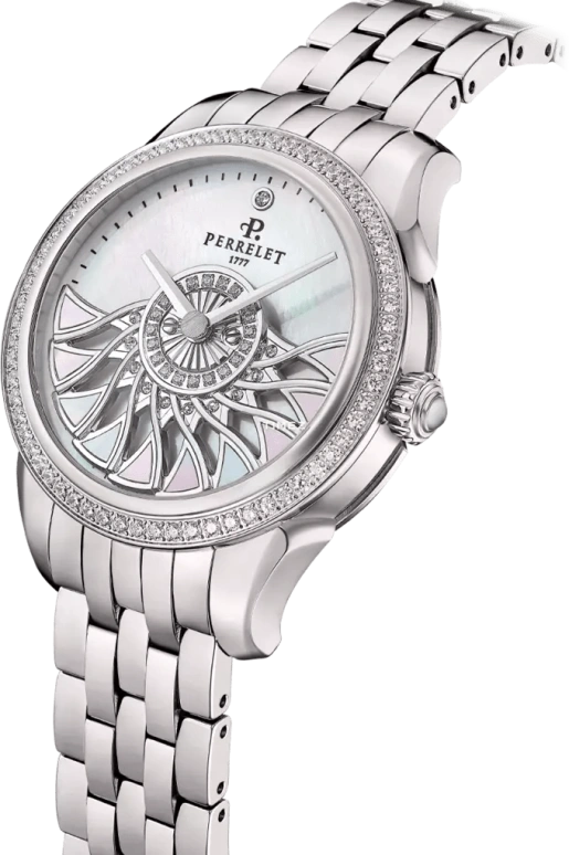 Perrelet,Cleopatra 36.50mm,36.50mm,Titanium,White,Automatic,42hours,In-house Caliber,A2072,A2072/1