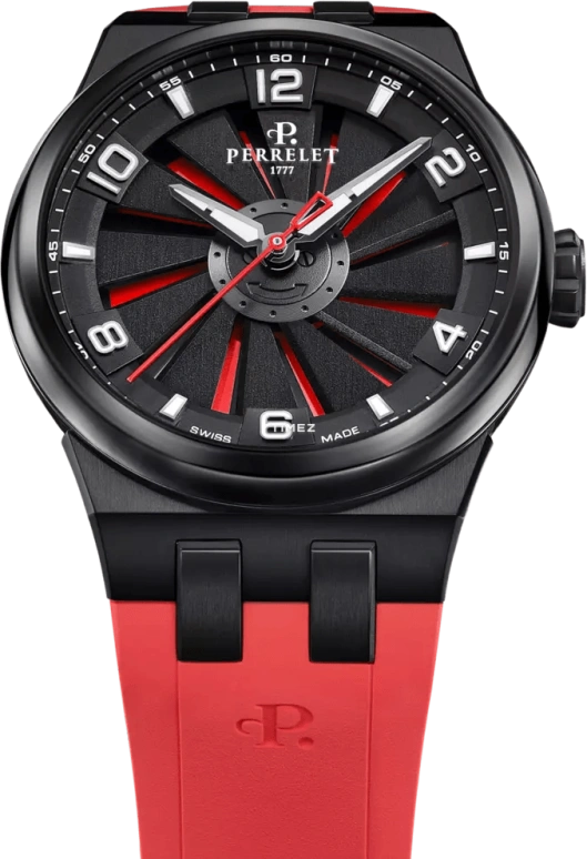 Perrelet,Turbine 41mm,41mm,Titanium,Black,Red,Automatic,42hours,In-house Caliber,A4067,A4067/4