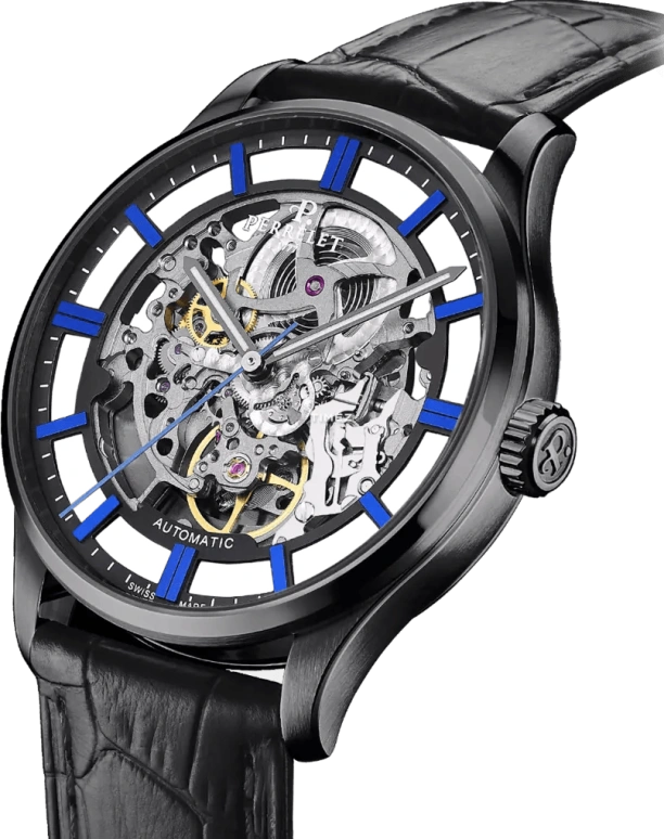 Perrelet,Weekend Skeleton 39.50mm,39.50mm,Stainless Steel,Silver,Automatic,42hours,In-house Caliber,A1306,A1306/2