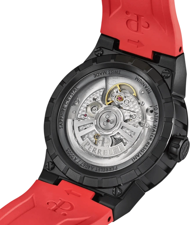 Perrelet,Turbine 41mm,41mm,Titanium,Black,Red,Automatic,42hours,In-house Caliber,A4067,A4067/4