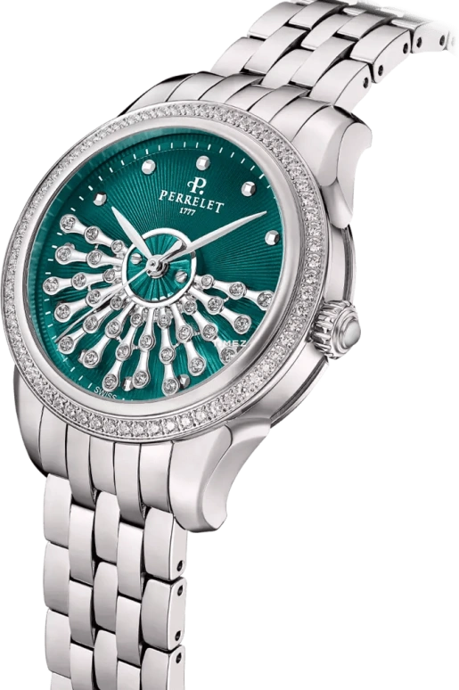 Perrelet,Joséphine 36.50mm,36.50mm,Titanium,Green,Automatic,42hours,In-house Caliber,A2072,A2072/D
