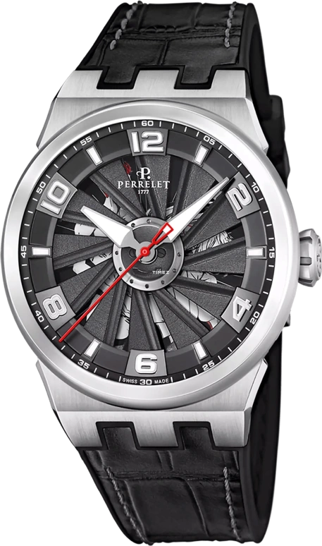 Perrelet,Turbine 44.50mm,44.50mm,Stainless Steel,Black,Automatic,42hours,In-house Caliber,A4062,A4062/S2