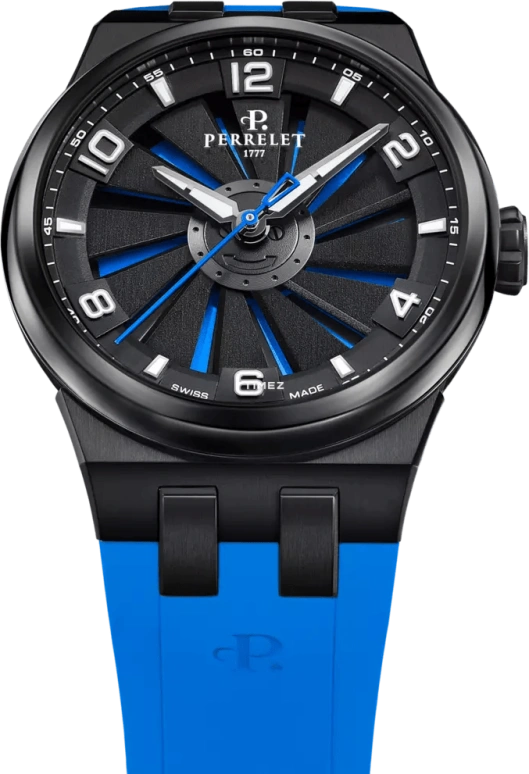 Perrelet,Turbine 41mm,41mm,Titanium,Black,Blue,Automatic,42hours,In-house Caliber,A4067,A4067/2