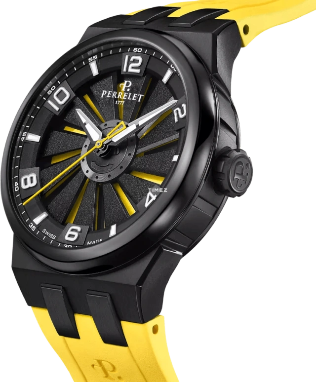 Perrelet,Turbine 41mm,41mm,Titanium,Black,Yellow,Automatic,42hours,In-house Caliber,A4067,A4067/1